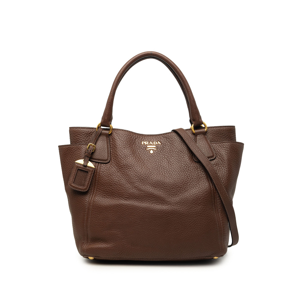 Pre-Loved Prada Vitello Daino Side Pocket Convertible Tote